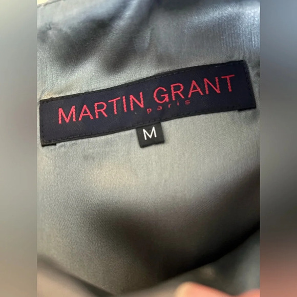 Martin Grant Gray Green Ruffle Dress Size M - Picture 4 of 5